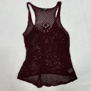 #1880 The Story Maroon Red Knitted Women’s Tank Top | Size: M